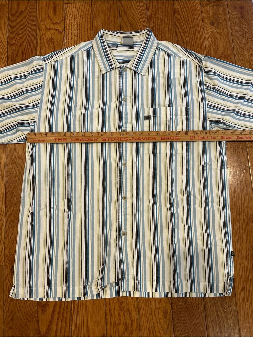 The North Face A5 Series Shirt Men's L Striped Short Sleeve Button Down Blue